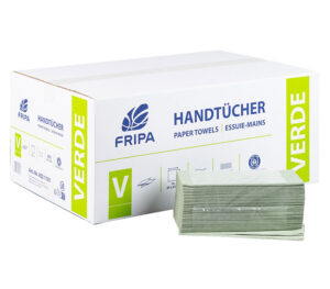 Fripa Falthandtücher VERDE, V-Falz, 1-lagig, grün 25 x 23 cm (5.000er-Pack)