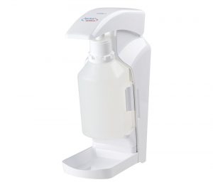 Schülke hyclick® system Wandspender – Vario-Ausführung mit 500 ml Adapter (Anwendungsbeispiel)