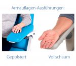 Greiner Multiline Next IT Infusions- und Transfusionsliege – Armauflagen-Ausführungen (Anwendungsbeispiele)