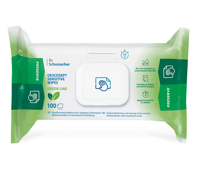 Dr. Schumacher Descosept Sensitive Wipes DESOTEX BIO Flächen-Desinfektionstücher Dr. Schumacher Descosept Sensitive Wipes DESOTEX BIO Flächen-Desinfektionstücher