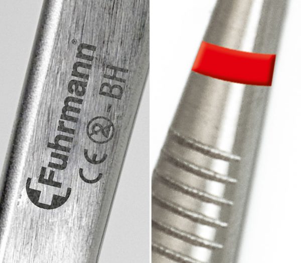 Fuhrmann Einmal-Instrument Scharfer Löffel Kombinationen – Detailansicht Einmalmarkierung