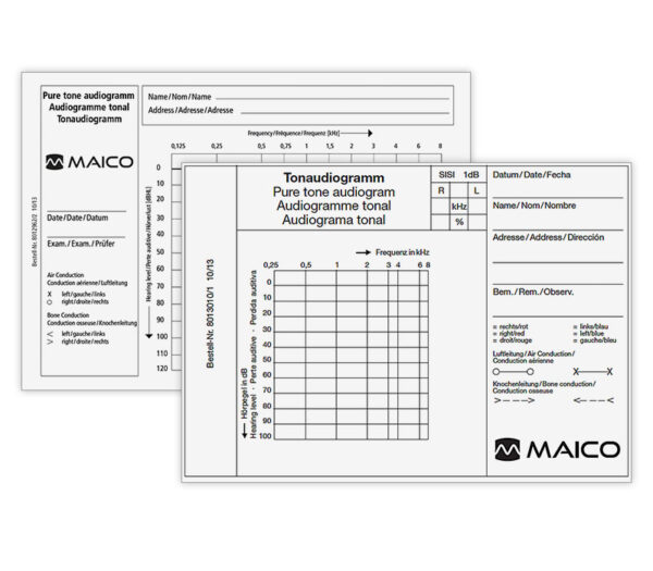 Maico Audiogrammblöcke für ST 20 / MA 25 / MA 28
