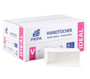 Fripa Falthandtücher Ideal, V-Falz, 1-lagig, 25 x 23 cm (5.000er-Pack)