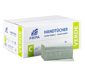Fripa Falthandtücher VERDE, C-Falz, 1-lagig, grün 25 x 33 cm (3.600er-Pack)