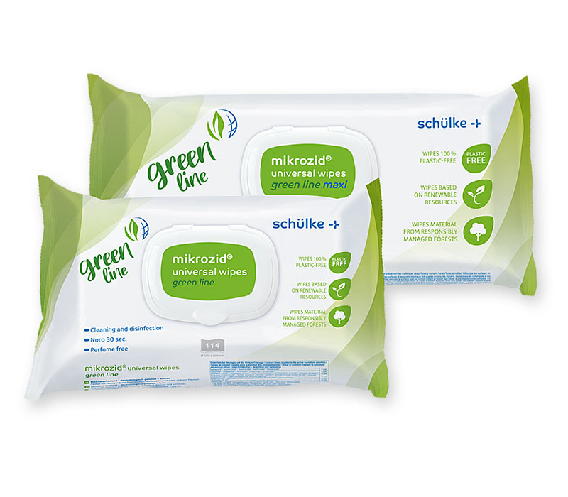 Schülke mikrozid universal wipes green line Desinfektionstücher Schülke mikrozid universal wipes green line Desinfektionstücher