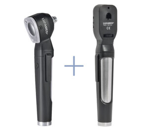 Luxamed LuxaScope Diagnostik-Set - Otoskop & Ophthalmoskop 2,5 V mit Batteriegriffen – schwarz