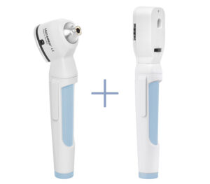 Luxamed LuxaScope Diagnostik-Set - Otoskop & Ophthalmoskop 2,5 V mit Batteriegriffen – weißblau