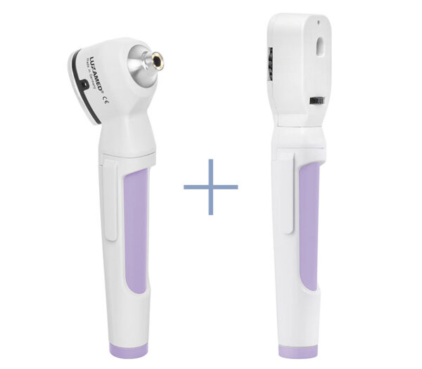 Luxamed LuxaScope Diagnostik-Set - Otoskop & Ophthalmoskop 2,5 V mit Batteriegriffen – zartflieder