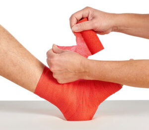 COM-TeX Fixorip kohäsive, elastische Fixierbinde (Anwendungsbeispiel)