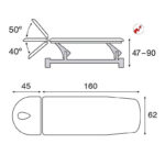 Ecopostural C5528 Behandlungsliege, 2-teilig – Maße