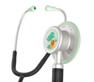 Spengler Pulse II Kinderstethoskop – Detailansicht Ohrbügel und Bruststück