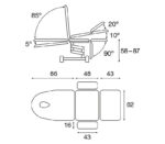 Ecopostural C3769 Blutentnahmestuhl – Maße