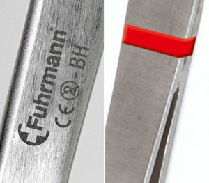 Fuhrmann Einmal-Instrument Anatomische Pinzetten – Detailansicht Einmalmarkierung