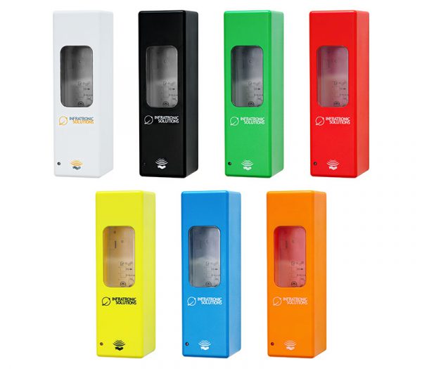 Infratronic Solutions Infra Hygiene Station mit Spender in 7 Farben – Übersicht farbige Spender