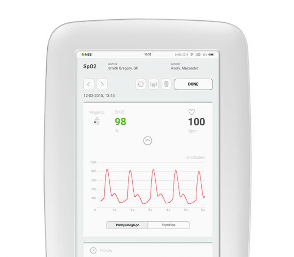 MESI mTABLET SPO2 Erweiterbares Hand-Pulsoximeter – SPO2-App
