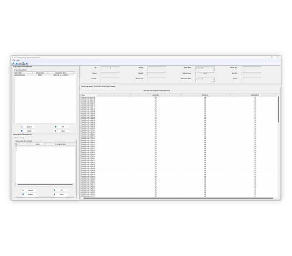 Medical Econet Palmcare DUO Hand-Pulsoximeter mit EKG – Ansicht PC-Software
