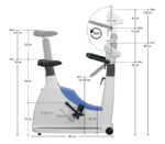 ergoline ergoselect 200 K Sitz-Ergometer – Abmessungen (Seitenansicht)