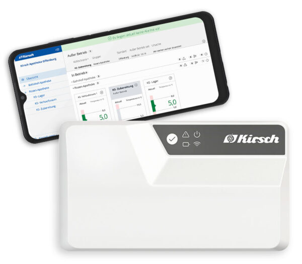 Kirsch Evolution Cloud zu Medikamenten-Kühlschränken (Anwendungsbeispiel, Lieferung ohne Smartphone)