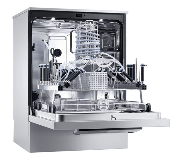 Miele PWD 8682 ExpertLine RDG – geöffnete Ansicht (Beladungsbeispiel)
