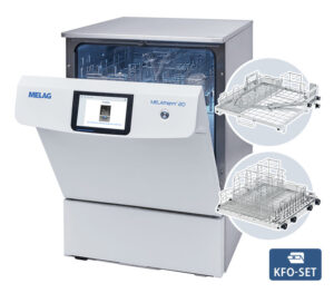 Melag MELAtherm 20 RDG passiveDRY mit KFO-Set – halboffene Ansicht (Anwendungsbeispiel)