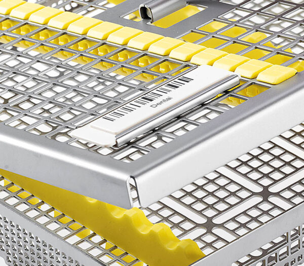 Miele EasyStore Halterung Kennzeichnungsschild für Siebtrays (Anwendungsbeispiel)