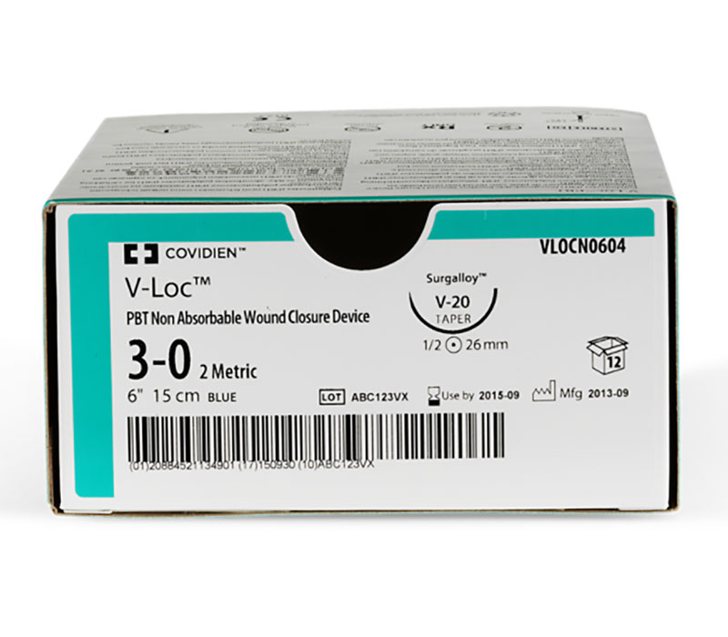 Medtronic V-LOC PBT Wundverschluss-System, blau, nicht resorbierbar (12er-Pack) Medtronic V-LOC PBT Wundverschluss-System, blau, nicht resorbierbar (12er-Pack)