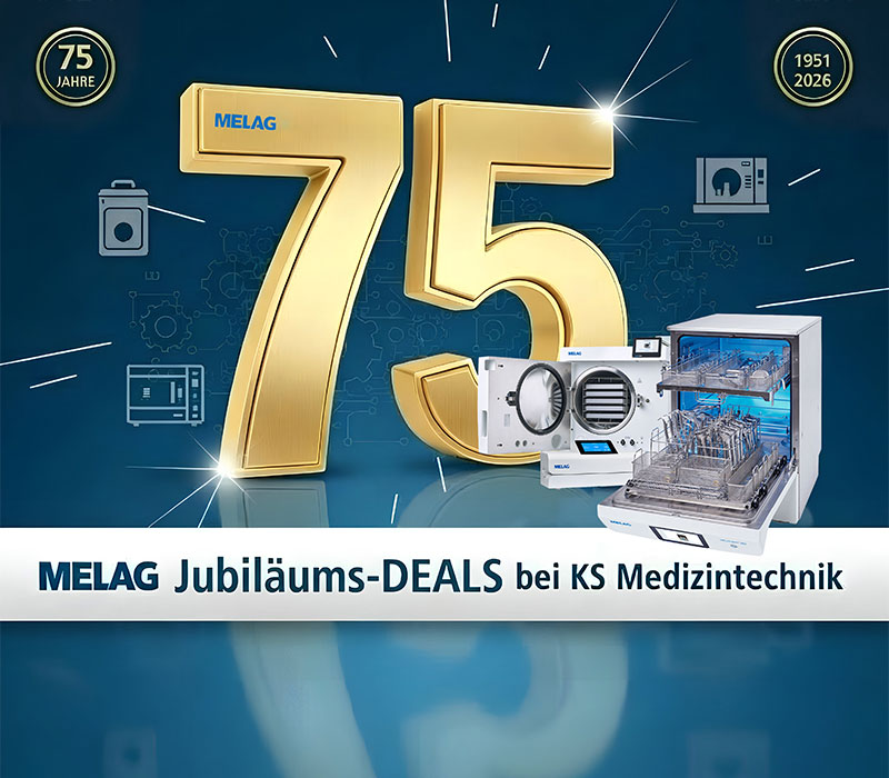 75 Jahre Melag – Jubiläums-Deals bei KS medizintechnik