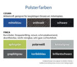 mayer myPrimo 2510 / 2511 Vierfuß-Stapelstuhl – Übersicht Polsterfarben