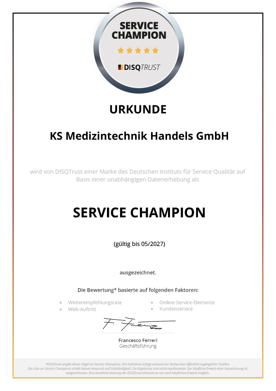 Urkunde Service Champion